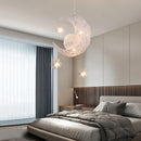 Axyaa Moon Star Pendant Light | LED Chandelier for Kids Bedroom and Christmas Decor