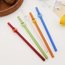 Axyaa Heart Glass Straws: Reusable, Eco-Friendly, 4-Pack with Cleaning Brush