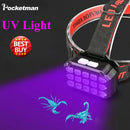 Axya 2-in-1 White Light + UV LED Headlamp: USB Rechargeable & Multifunctional