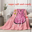 Axyaa Pink Bunny Flannel Throw Blanket: Soft Lil Peep-Inspired Cozy Home Decor Gift