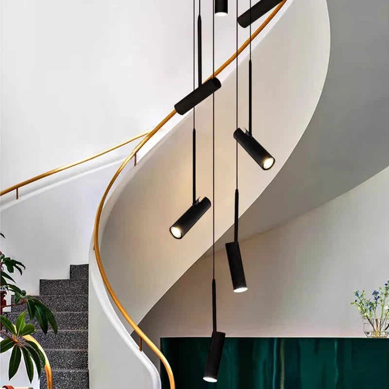 Axyaa Staircase Chandeliers Hanging Light Modern LED Pendant Lamps Indoor Living Room Lighting