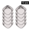 Axyaa Golden Stainless Steel Condiment Tray - BBQ Sauce Plate for Seasonings & Spices