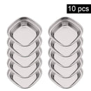 Axyaa Golden Stainless Steel Condiment Tray - BBQ Sauce Plate for Seasonings & Spices