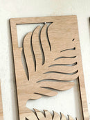 Axyaa Wood Palm Leaf Wall Sculpture - Boho Tropical Plant Decor
