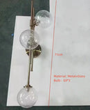 Axyaa Bubble Glass Wall Sconce with Gold Metal - Modern G9 Bulb Light for Home Décor