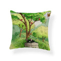 Axyaa Creative Fox Christmas Tree Cushion Cover - Retro Animal Sofa Decor Pillowcase