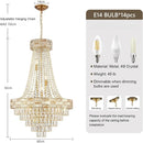 Axyaa Gold Crystal Pendant Chandelier for Dining Bedroom Living Room Kitchen Island