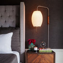 Axyaa Modern Japanese Silk Cloth Wall Lamp for Home, Bedroom, and Office