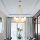 Axyaa White Bubbles Glass Ball Ceiling Pendant Chandelier for Home Living Room
