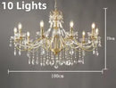 Axyaa Crystal Copper Chandelier with Pearl Decoration - Romantic Candle Light