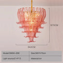 Axyaa Luxe Pink Glass Designer Chandelier Set for Living, Bedroom, and Dining Rooms