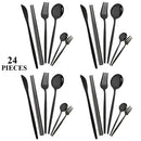 Axyaa 24-Piece Silver Stainless Steel Kitchen Tableware Set