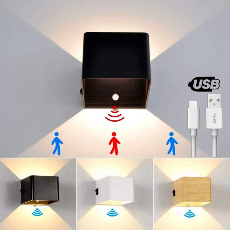 Axyaa Wireless LED Wall Lamp with Motion Sensor & USB Charging