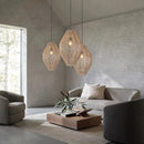 Axyaa Rattan Bamboo Woven Lantern Chandelier - Wabi Sabi Style Pendant Light