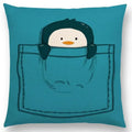 Axyaa Cartoon Animals Cushion Cover - Cat Flamingo Penguin Rabbit Pillow Case