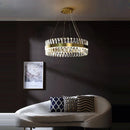 Axyaa Crystal Chandelier in Gold/Silver Finish for Living Room