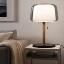 Axyaa Glass & Wood Floor Lamp: Modern Lighting for Living Room, Bedroom & Reading