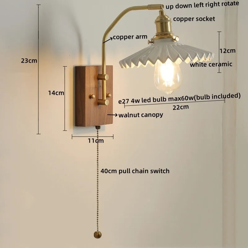 Axyaa Ceramic LED Wall Lights for Bedroom & Living Room