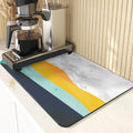 Axyaa Diatomite Kitchen Mat: Flowers Pattern Table Decor & Cup Holder