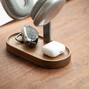 Axyaa Headphone Stand: Creative Wooden & Aluminum Desktop Storage