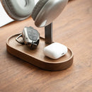 Axyaa Wooden Aluminum Headphone Stand Universal Desktop Storage Stand