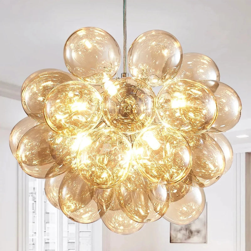 Axyaa Bubble Glass LED Chandelier Lighting for Living Room Home Decor
