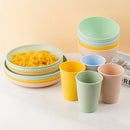 Axyaa Wheat Straw Cutlery Set - Unbreakable Eco-Friendly Kitchen Tableware for Camping and Kids