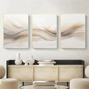 Axyaa Golden Beige Abstract Art Poster Brush Strokes Nordic Painting Wall Decor