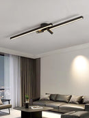 Axyaa LED Line Ceiling Lamp: Modern Black White Light for Various Rooms