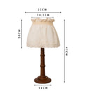 Axyaa Wooden Base LED Desk Lamp with Fabric Lampshade for Home and Restaurant Decor