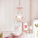 Axyaa Pink Rose Bouquet Chandelier for Girls Bedroom