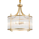 Axyaa Modern Luxury Glass Chandelier Golden Copper LED Light Fixture