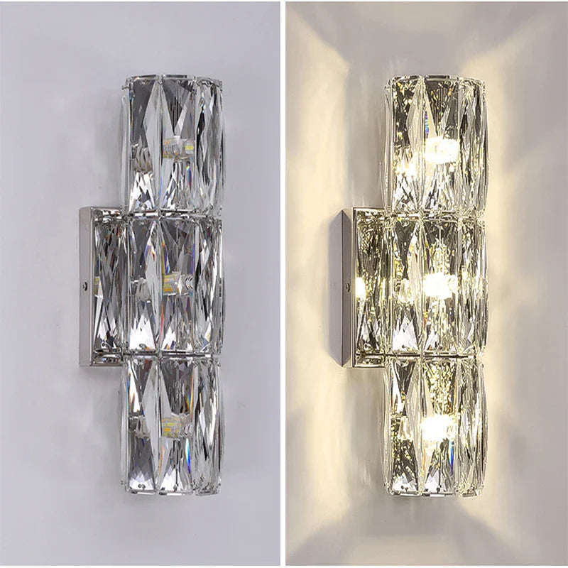 Axyaa Crystal Wall Lamp: Elegant Post-modern Nordic Lighting for Living Room & Dining Room