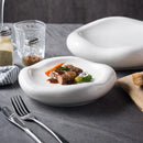 Axya Double Ceramic Dinner Plates Irregular Shaped Steak Plate Set