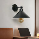 Axyaa Black Industrial Swing Arm Wall Lamp, E27 Base for Living Room, Bedroom, Study