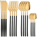 Axyaa Gold Stainless Steel Cutlery Set - 16 Piece Christmas Dinnerware Silverware Kit