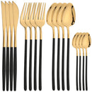 Axyaa Gold Stainless Steel Cutlery Set - 16 Piece Christmas Dinnerware Silverware Kit