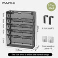 Axyaa 5 Tier Mesh Wall File Organizer with Bottom Tray - Vertical Hanging Folder Holder
