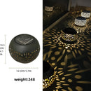 Axyaa Solar LED Elliptical Garden Lantern: Waterproof, Elegant Metal Design for Outdoor Patio.