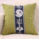 Axyaa Linen Chinese Pavilion Pattern Pillow Cover for Home Sofa Bedroom