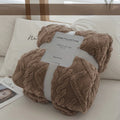 Axyaa Space-Themed Knitted Throw Blanket: Soft Milk Velvet Cozy Flannel Stripe Pattern
