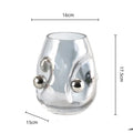 Axyaa Geometric Silver Sphere Glass Vase for Home Decoration and Plant Display