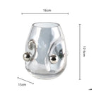 Axyaa Geometric Silver Sphere Glass Vase for Home Decoration and Plant Display