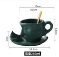 Axyaa Silver Ceramic Kissing Couple Coffee Cup Abstract Art Figure Office Mug