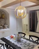 Axyaa Iron Industrial Ball Chandelier Candle Light for Home Decor, Kitchen & Dining Room