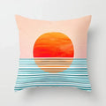 Axyaa Geometric Sunset Rainbow Pink Pillowcase