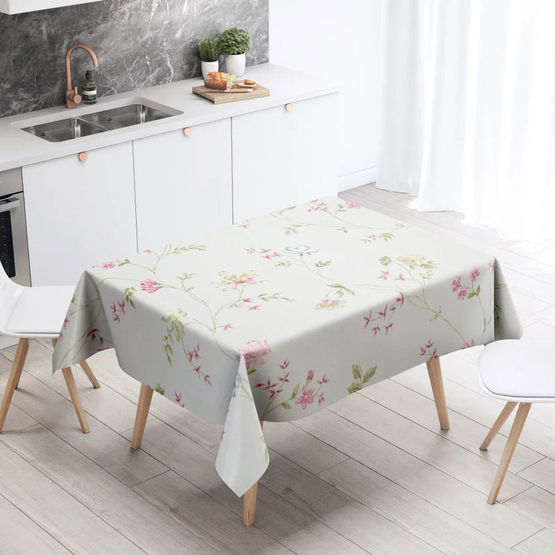 Axyaa Floral Tablecloth: Anti-Stain Waterproof Home Decoration for Kitchen, Fireplace, Countertop