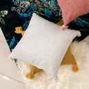 Axyaa White Linen Tassel Pillowcase for Farmhouse Living Room