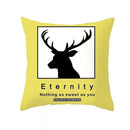 Axyaa Geometric Deer Pattern Cushion Cover for Sofa Decoration and Throw Pillow