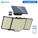 Axyaa 268/144LED Solar Security Wall Light with Remote Motion Sensor - Waterproof Garden Street Lamp